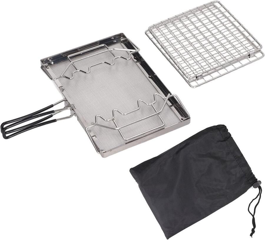Camping Broodrooster Opvouwbaar Fornuis Buiten Koken Gelijkmatige Warmte 20x13cm Opgevouwen