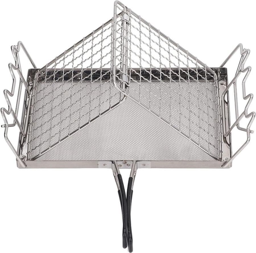 Camping Broodrooster Opvouwbaar Rooster Buiten Koken Stabiele Structuur 25.5 x 15 cm Zilver