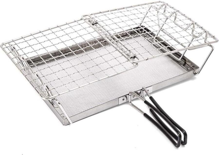 Camping Broodrooster Opvouwbare Broodverwarmer Buiten Koken Snelle Verwarmingstechnologie 25.5*13*2.5cm Zilver