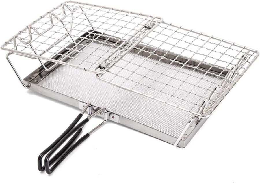Camping Broodrooster Opvouwbare Toaster Buiten Koken Snelle 90s Verwarming Compact Opvouwbaar Zilver