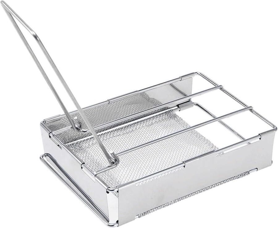 Camping Broodrooster Outdoor Grill Buiten Koken Roestvrij Staal 38 X 10 cm Zilver