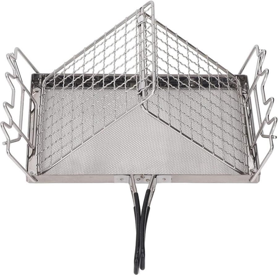 Camping Broodrooster Outdoor Kookplaat BBQ Party Opvouwbare Stabiele Structuur 25.5 x 15 cm Zilver