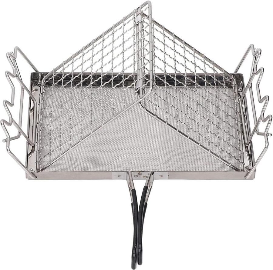Camping Broodrooster Outdoor Kookplaat Brood Roosteren Opvouwbare Stabiele Structuur 25.5 x 15 cm Zilverkleurig