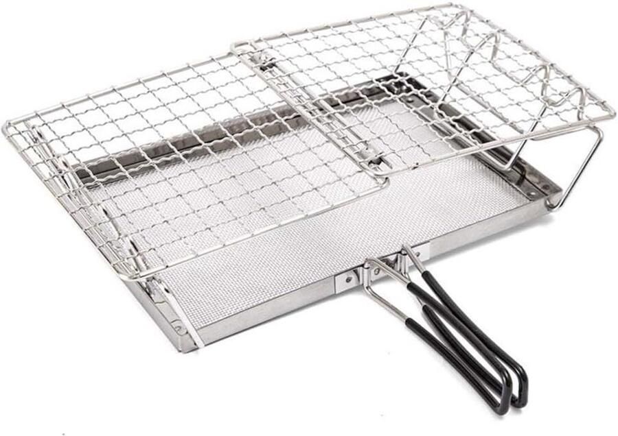 Camping Broodrooster Outdoor Toast Apparaat Brood Roosteren Buiten Vouwmechanisme RVS 320 Gram Zilver