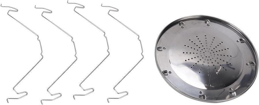 Camping Broodrooster Grill Buiten Koken Geperforeerde Basis 22 cm Pan Zilver