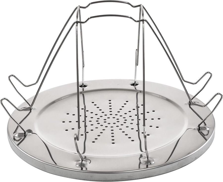 Camping Broodrooster Toastrek Outdoor Brood Roosteren Inklapbaar Ontwerp Diameter 22 cm Zilver