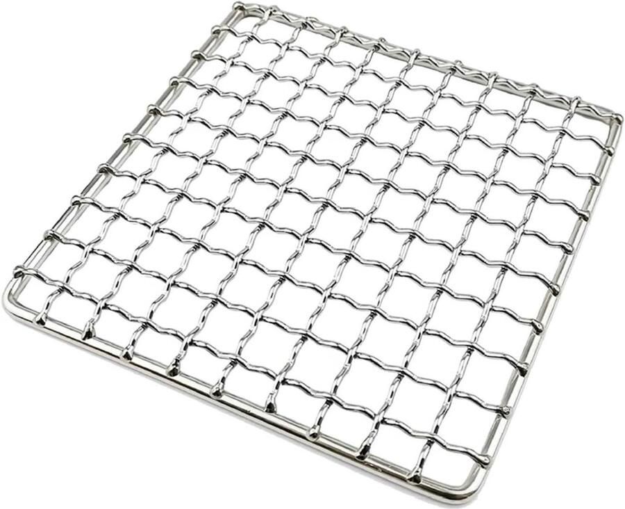 Camping Grill Rooster Barbecue Mat Buiten Koken Hoge Temperatuur Bestand 13 x 13 cm Zilver