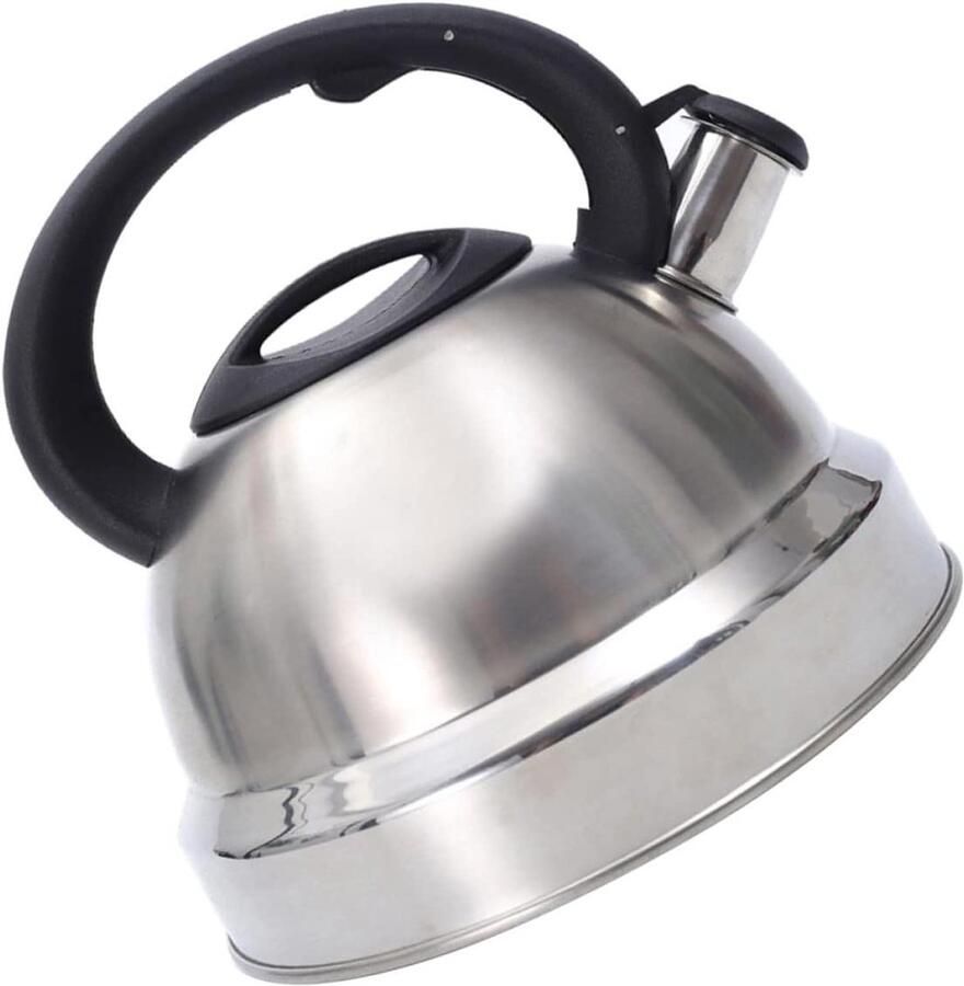 Camping Koffieketel Theeketel Kookketel Koffie en Thee Zetten Automatisch Fluitend 22.5 cm Zilver