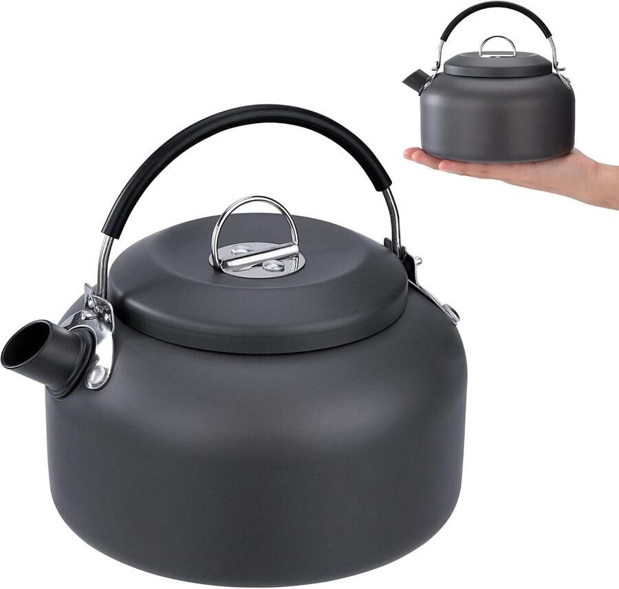 Camping waterkoker 0 8 l lichtgewicht aluminium opvouwbare handgreep snel opwarmen ShopVlot