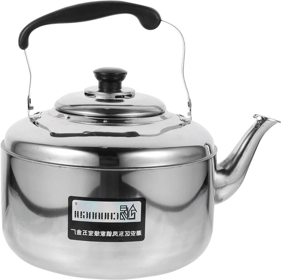 Camping Waterkoker Fluitende Theeketel Rvs Water Koken Gelijkmatige Warmteoverdracht 6L Zilver