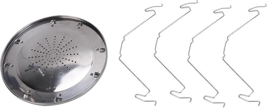 Broodrooster Grill Roestvrij Staal Buiten Koken Opvouwbaar Ontwerp 26D x 24B cm Zilver