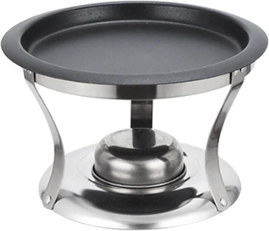 Campinggrill Roestvrijstaal Mini Barbecue Buiten Koken Antiaanbakpan Deksel 91 x 40 cm Zilver