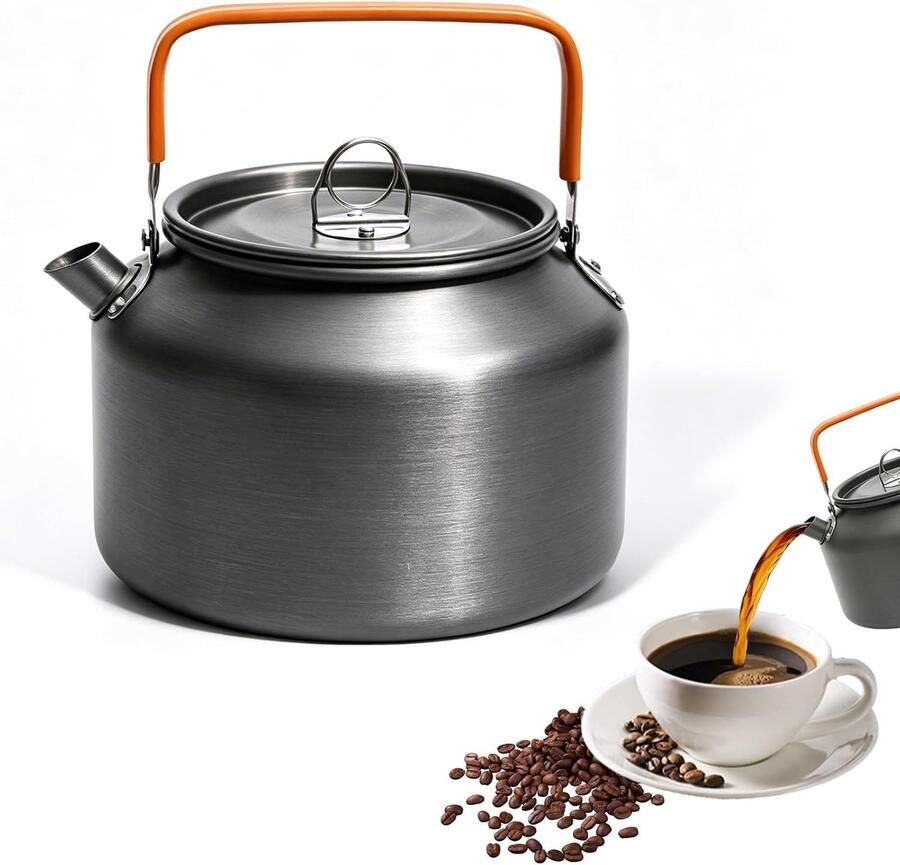 Campingwaterkoker 1 8 l ultralicht aluminium snelle verwarming draagbare kookketel m-winkel