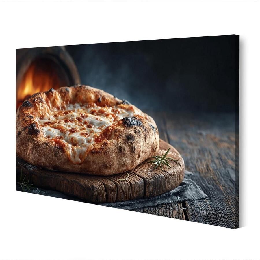 Canvas Afbeelding Keuken Decoratie Fijnproevers Genieten Echte Canvasstructuur 100x57cm Pizza Kleuren