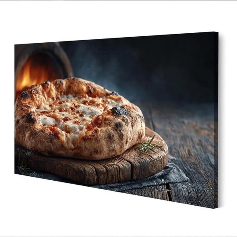 Canvasafbeelding Keukendecoratie Voor fijnproevers Echte canvasstructuur 100x57cm Pizzakleuren