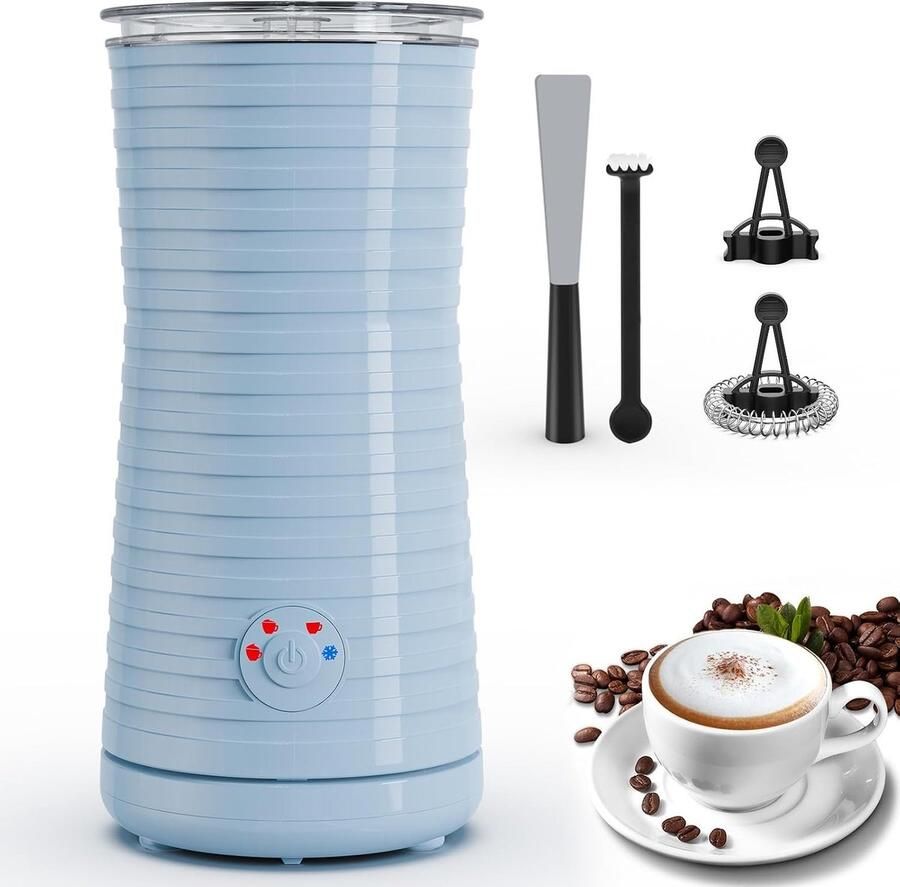 Cappuccinator Blauw 4-in-1 Elektrische Melkopschuimer met Vrije Keuze van Schuimsterkte Voor Koffieliefhebbers