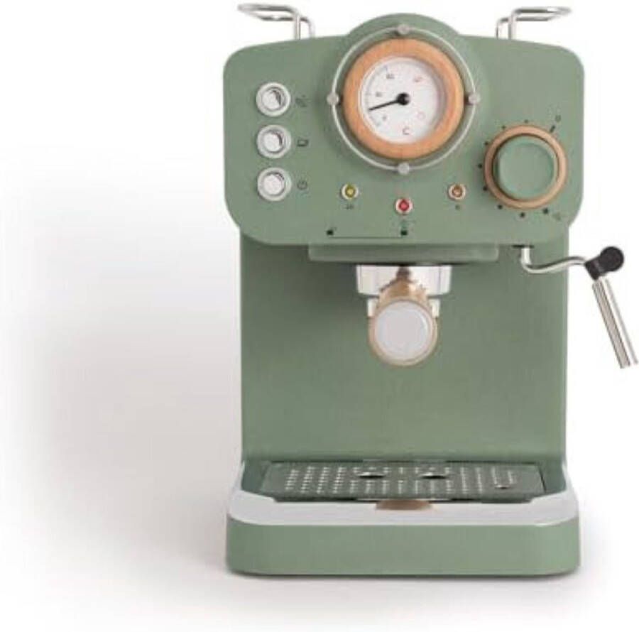 Cappuccino Koffiezetapparaat Express koffiezetapparaat saliegroen en hout gemalen koffie en ESE pads halfautomatische koffiemachine met 15 bar drukpomp en vermogen 1100W