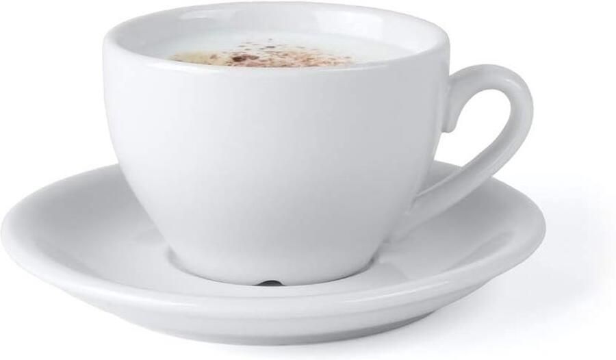 Cappuccinokopjes met schotel Espressokopjes Koffiemoment Creëren Vaatwasmachinebestendig 020 liter Wit