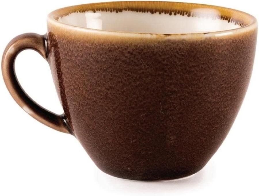 Cappuccinokoppen Koffiekopjes Mokken Koffie Serveren Reactief Glazuur 230 ml Bruin