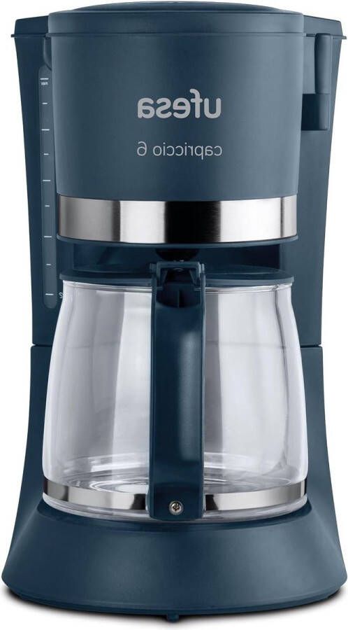 Capriccio Koffiezetapparaat 6 kopjes 600W Glazen kan Herbruikbaar filter Automatische uitschakeling Donkerblauw