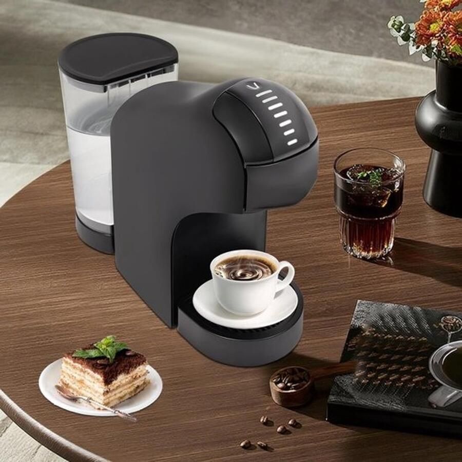 Capsule-koffiezetapparaat Eenkops espressomachine Snel koffiezetten Hogedrukpomp 20 bar Compact 28cm Zwart