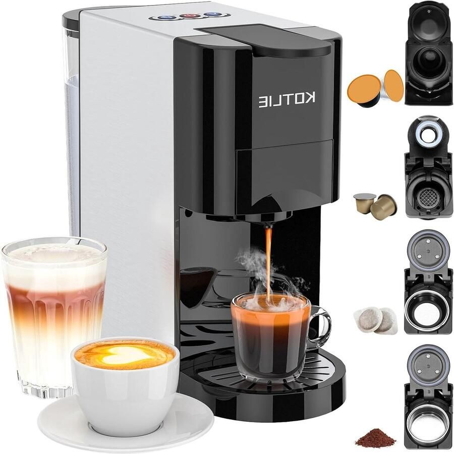 Capsule Koffiezetapparaat Eenkopsmachine Espresso Thuis Koffie Zetten 4-in-1 Functionaliteit 800 ml Tank Zwart