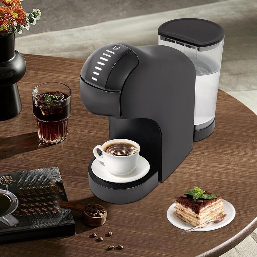 Capsule Koffiezetapparaat Compact Apparaat Thuis Koffie Maken Snelle Opwarming 800 ml Tank Zwart