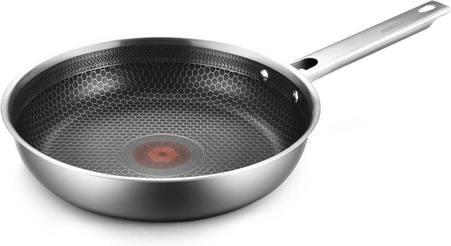 Carbon Staal Wok Roerbakpan Aziatisch Koken Aziatische Keuken Honingraat Structuur 26 cm Zwart