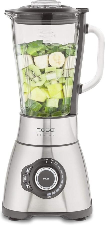 CASO B 1800 PowerBlender Blender Ideal for Milk Shakes Baby Porridge etc. 1800 Watt Motor Large Blender Jug (1.75 L) Stainless Steel Housing Test Winner for Home and Garden