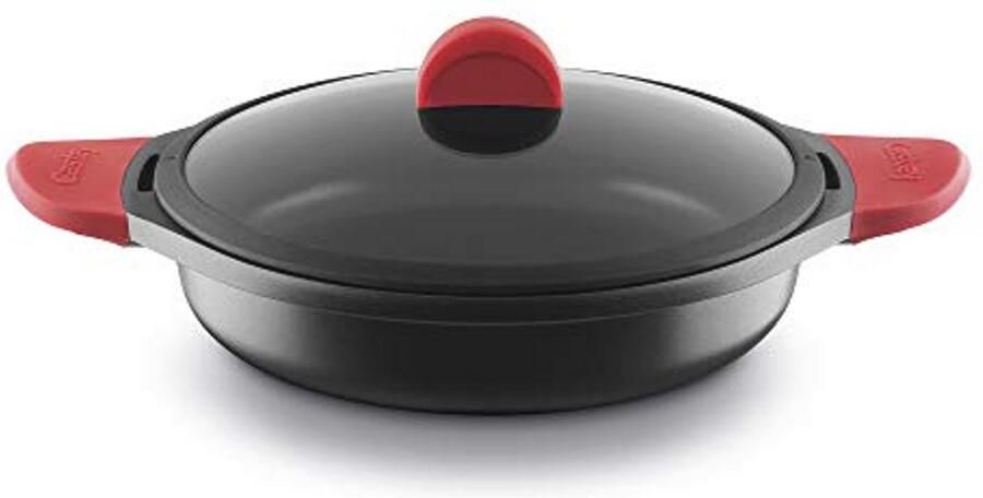 Castey platte braadpan met handgrepen voor inductie