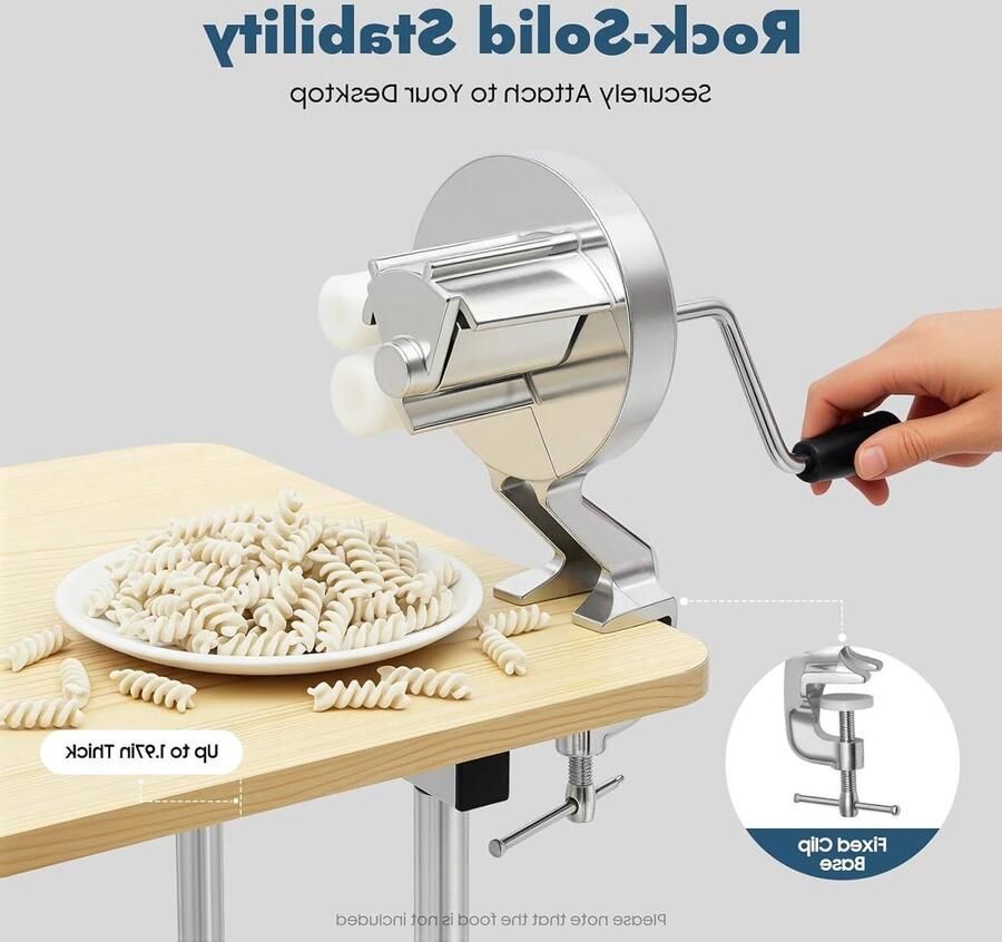 Cavatelli Pastamaker Macaroni Maker Pasta Maken Handmatig Aluminium 5 cm Tafel Zilver