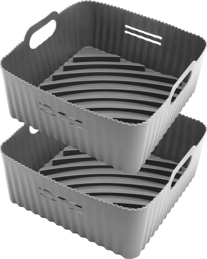 Cecotec 21 cm siliconen vorm voor heteluchtfriteuse 2 stuks airfryer-accessoires XXL siliconen bakvorm voor Cosori 5 l 4 7 l Cecotec 6 l herbruikbaar in plaats van bakpapier voor