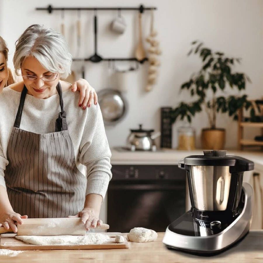 Cecotec Mambo 11090 Multifunctionele keukenmachine 1600 W 37 functies app weegschaal en kruik 3 liter roestvrij staal ges