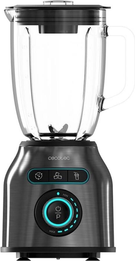 Cecotec Power Black Titanium 2200MAX Prodigy blender 2200 W 6 roestvrijstalen messen ijsvermaling turbofunctie smoothie-fun