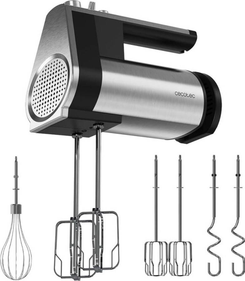 Cecotec PowerTwist 500 Full Steel handmixer 500 W 5 snelheden plus turbo-functie 3 accessoires: ballongarde garde en kneedha