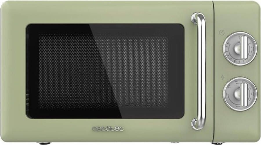 Cecotec Proclean 3110 Retro Green Mechanische magnetron met grill 700 W in 6 standen timer tot 30 minuten ontdooimodus vinta