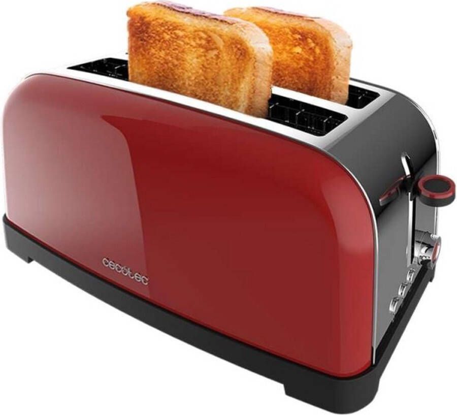 Cecotec Toastin` time 1500 Red Lite verticale broodrooster 1500 W vermogen capaciteit voor 4 toast dubbele lange en brede sle - Foto 2