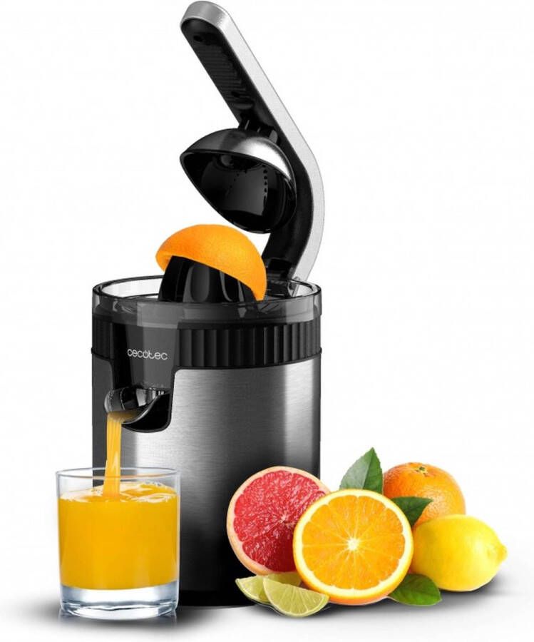 Cecotec Xqueeze RetroJuice 600 Steel Elektrische armpers voor sinaasappels en citrusvruchten 600 W retrostijl roestvrijstalen