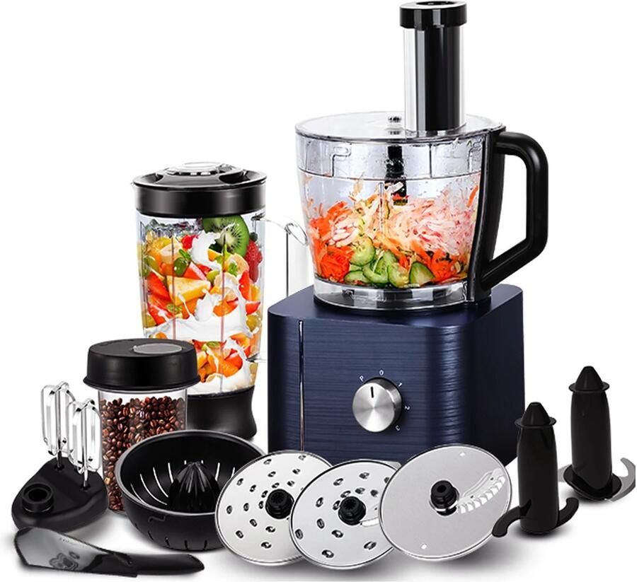 Celestul Keukenmachine 1300W Keukenrobot – Foodprocessor 3.2L Mengkom Incl. Vleesmolen Blender en extra 11 Accessoires Zwart