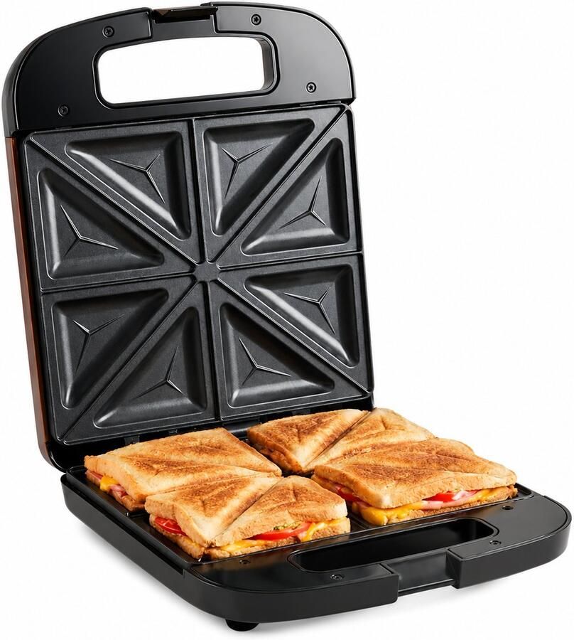 Celestul Tosti Apparaat 2000W Sandwich Maker voor 4 Tosti's Anti-aanbaklaag Extra Grote Bakplaten Verticale Opberging Zwart