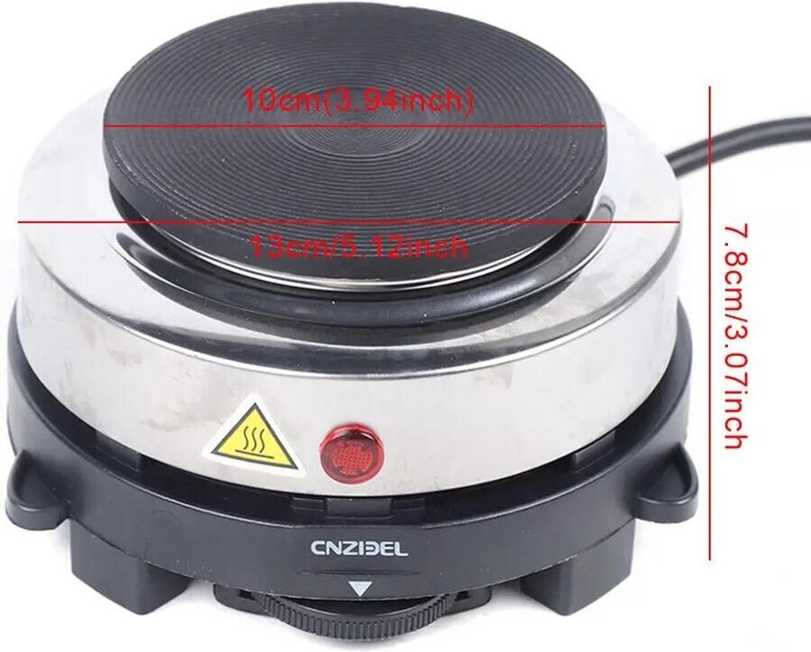 Cellista Elektrische Kookplaat 500W Draagbare Hete Plaat Mini Elektrisch Fornuis Camping Kookplaat Tafel Kooktoestel 6 Warmtestanden Ø10 cm