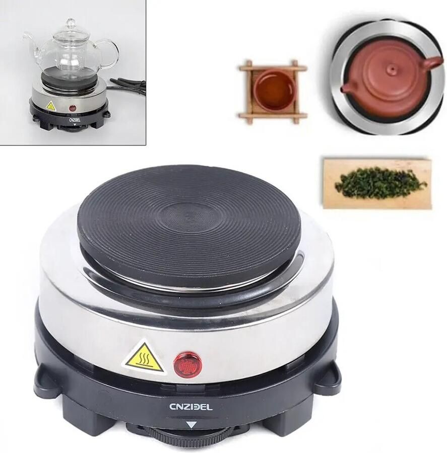 Cellista Elektrische Kookplaat 500W Draagbare Hete Plaat Mini Elektrisch Fornuis Camping Kookplaat Tafel Kooktoestel 6 Warmtestanden Ø10 cm
