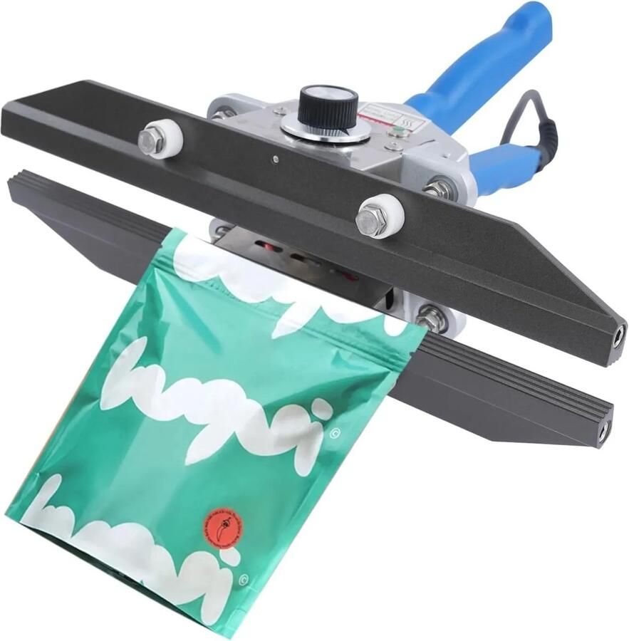 Cellista Handmatige Sluitmachine 30 5 cm Heat Seal Machine Zaksealer Foliesealer Handbediende Sealmachine Instelbare Temperatuur 0-300°C 500W Voor Aluminiumfolie Kraft- en Composietzakken