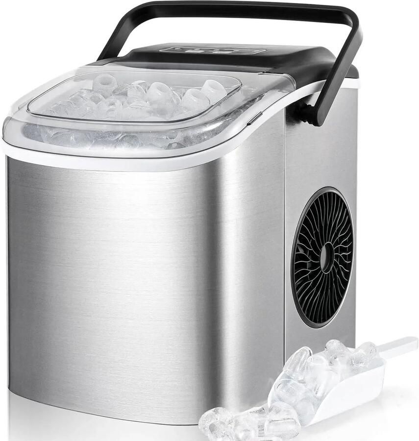 Cellista IJsblokjesmachine Ice Maker RVS IJsblokjesmaker 12 kg per 24 uur 9 IJsblokjes in 6 Minuten 2 Formaten