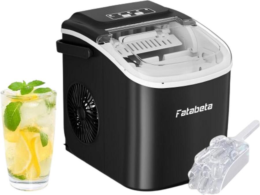 Cellista IJsmachine 12KG 24U Compacte IJsblokjesmachine Zelfreinigende Ice Maker 2 IJsformaten 1 2L Watertank 9 IJsblokjes in 6 Minuten