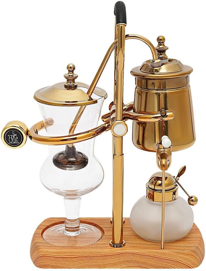 Cellista Sifon Koffiemaker 400ml Vacuüm Koffiezetter Belgische Koffiemaker Gravity Brewer Vintage Koffieset Goud Retro