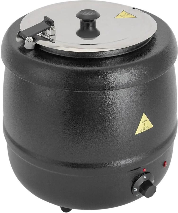 Trendique Soepwarmer 10 Liter Buffetsoepketel 400W Bain Marie Voedselwarmer Soepketel Horeca Warmhouder Soep Sauzen 35-80°C