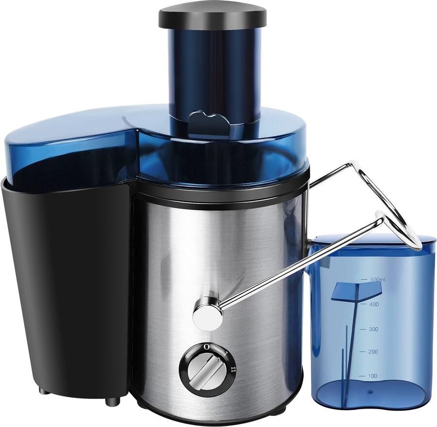 Centrifugale sapcentrifuge voor thuisgebruik 2 Snelheden RVS Behuizing 500ml Sapreservoir Geschikt voor soorten groenten en fruit