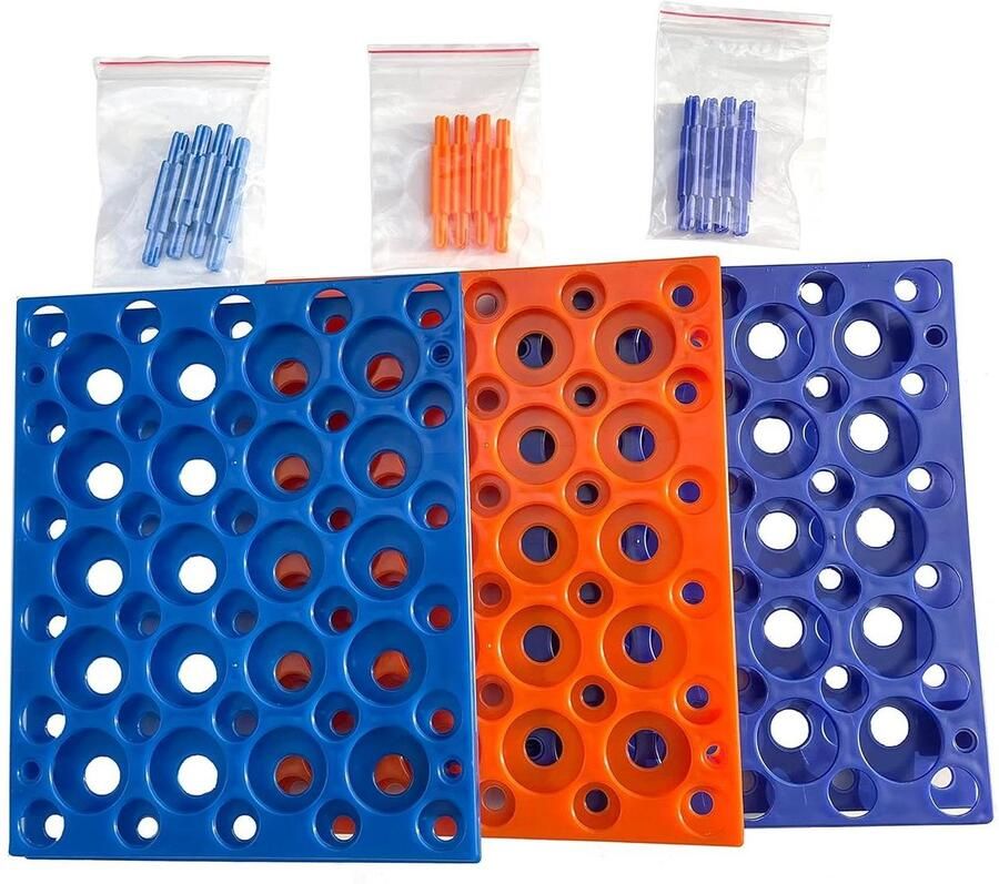 Centrifuge Buisrekjes Reageerbuishouder Lab Laboratorium Organisatie Demontabel Twee Lagen 20.5cm*17cm*5.8cm Blauw Oranje