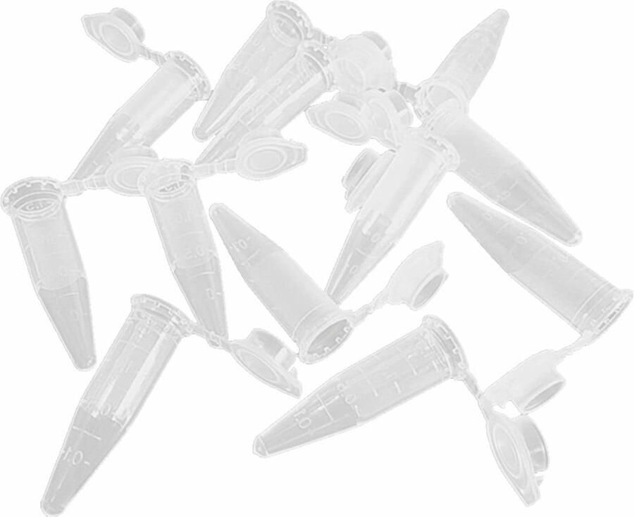 Centrifuge Buizen Reageerbuisjes Flessen Monster Opslag Druksluiting Snapfit Deksel 50 Stuks 1.5ml Transparant